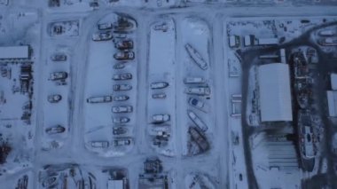 Tersaneler Seward, Alaska'da kış manzaraları 