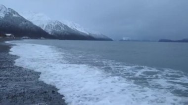 Akşam kış gelgit manzarası Alaska