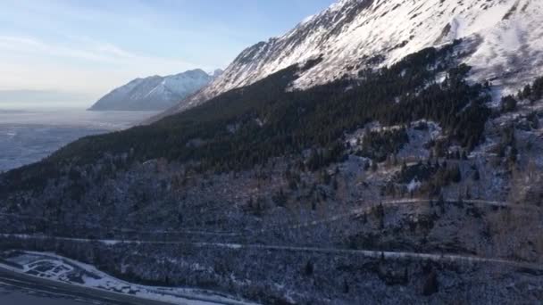 Winter Scenery Wild Alaskan Wilderness — Stock Video