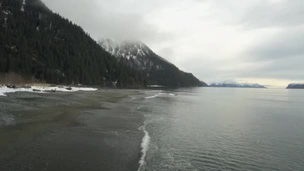 Stunning Evening Winter Tide Views Alaska — Stock Video