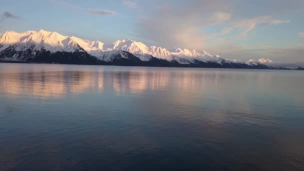 Este Téli Dagály Kilátást Alaszkában — Stock videók