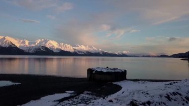 Akşam kış gelgit manzarası Alaska