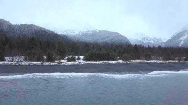 Fantastisk Kväll Vintern Tide Utsikt Alaska — Stockvideo