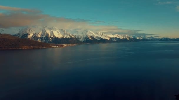 Splendida Vista Sulla Marea Invernale Serale Alaska — Video Stock