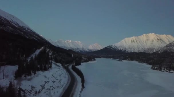 Vinter Landskap Från Vilda Alaskan Vildmarken — Stockvideo