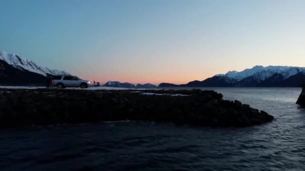 野生のアラスカの荒野からの冬景色 — ストック動画
