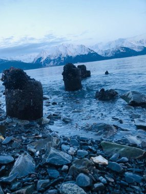 Eski kalıntıları Seward Alaska 1964 deprem sonrası veya 
