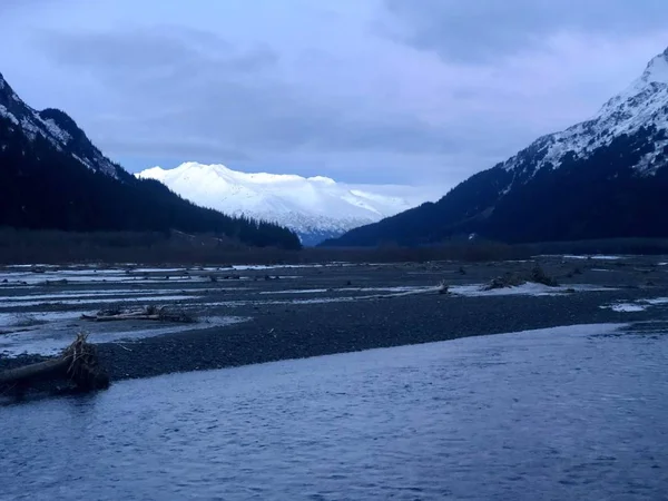 Vistas Inverno Península Kenai Alasca Das Montanhas Chugach — Fotografia de Stock