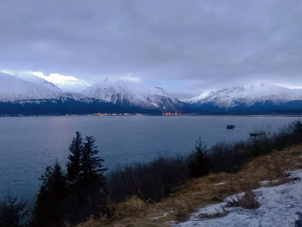 Взимку Вид Кенай Аляска Гори Chugach — стокове фото