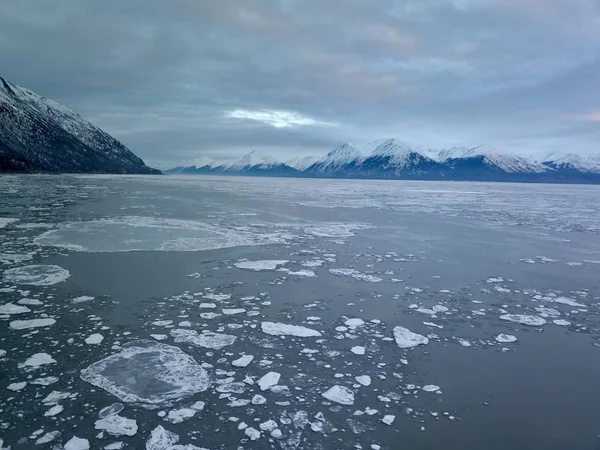 Vistas Inverno Península Kenai Alasca Das Montanhas Chugach — Fotografia de Stock