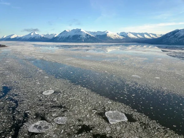 Vue Hivernale Sur Péninsule Kenai Alaska Les Montagnes Chugach — Photo
