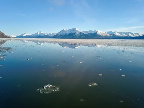 Vinter Över Alaskas Kenaihalvön Och Bergskedjan Chugach — Stockfoto