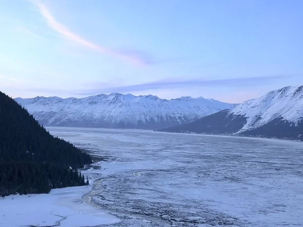 Взимку Вид Кенай Аляска Гори Chugach — стокове фото