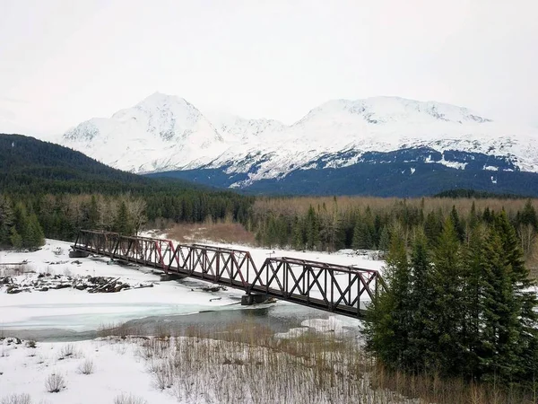 Vistas Inverno Península Kenai Alasca Das Montanhas Chugach — Fotografia de Stock