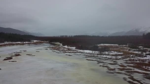 Alaska Göklerde Fırtınalı Kış — Stok video