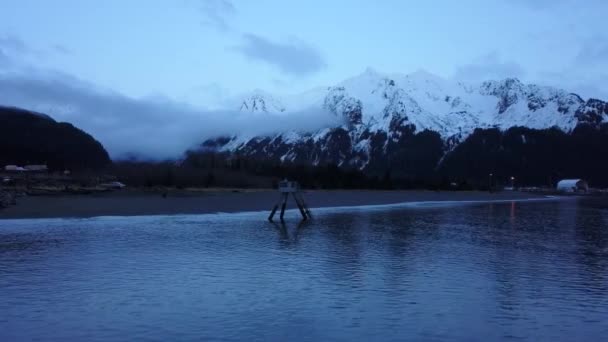 Seward Alaska Alan Gün Işığında Son Saat — Stok video