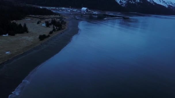 Last Hours Daylight Seward Alaska Area — Stock Video