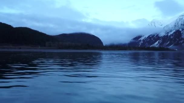 Sista Timmarna Dagsljus Seward Alaska Område — Stockvideo