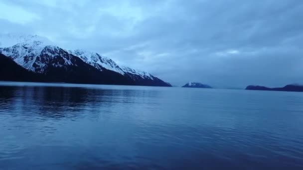 Die Letzten Stunden Des Tageslichts Der Seward Alaska Area — Stockvideo
