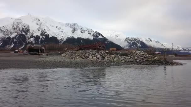 Last Hours Daylight Seward Alaska Area — Stock Video