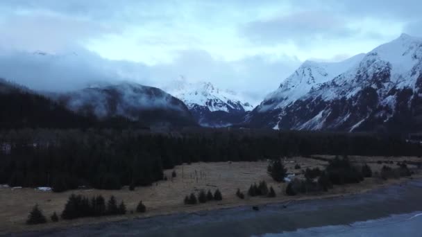 Ultime Ore Luce Del Giorno Nella Zona Seward Alaska — Video Stock