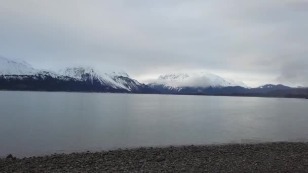 Avonds Uitzicht Vanaf Seward Alaska — Stockvideo