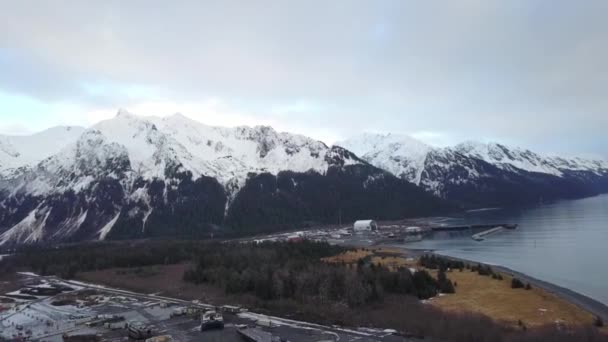 Vistas Nocturnas Desde Seward Alaska — Vídeo de stock