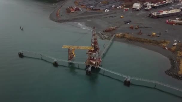 Vue Sur Alaska Depuis Chantier Naval Usine Abandon — Video