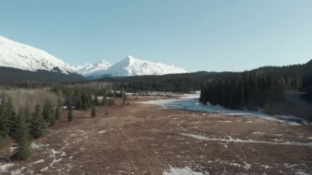 Tavaszi Idő Megtekintés Alaska Chugach Hegyek — Stock videók