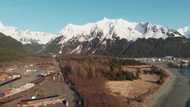 Våren Tid Utsikt Från Alaskas Chugach Mountains — Stockvideo