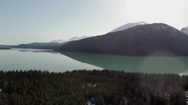Lente Tijd Uitzicht Vanuit Alaska Chugach Mountains — Stockvideo