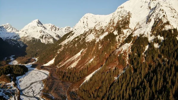 Весняний Час Топ Видом Гори Алясці — стокове фото