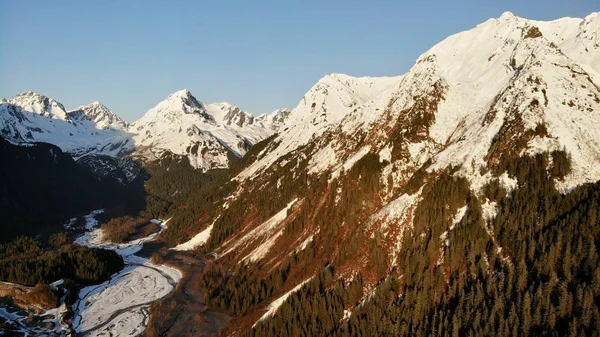 Весняний Час Топ Видом Гори Алясці — стокове фото