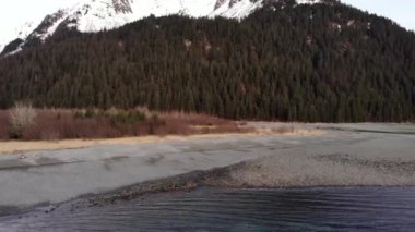 Güzel gün batımı ve Alaska plaj manzaraları 