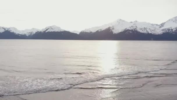 Splendidi Tramonti Vista Sulla Spiaggia Dall Alaska — Video Stock