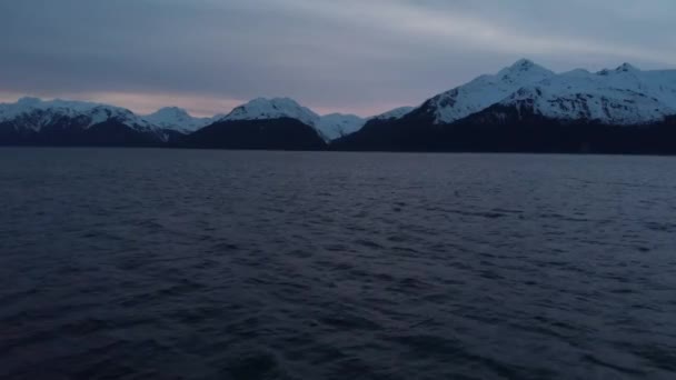 Güzel Gün Batımı Alaska Plaj Manzaraları — Stok video