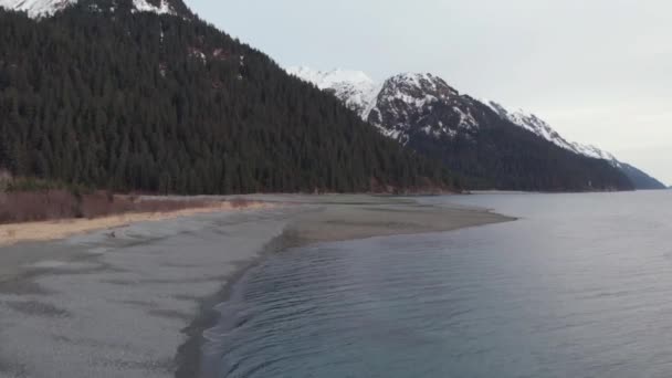 Abendlicher Blick Auf Den Strand Von Alaska — Stockvideo