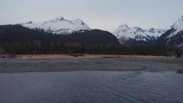 Večerní Výhled Pláž Aljašky — Stock video