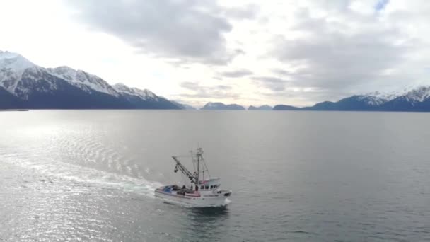 Barco Pesca Comercial Alasca — Vídeo de Stock