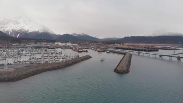 Barcos Trabajo Bahía Resurrección Alaska — Vídeos de Stock