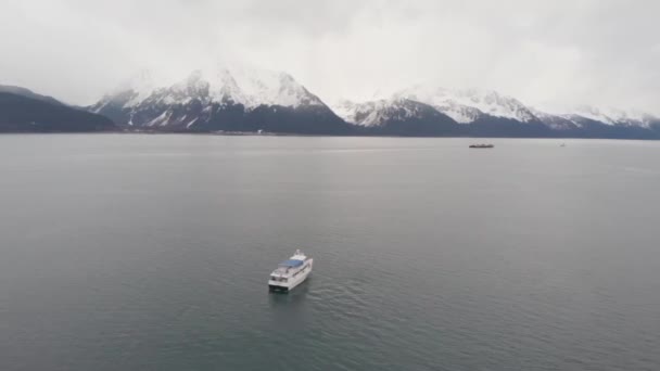 Barche Lavoro Sulla Baia Resurrezione Alaska — Video Stock