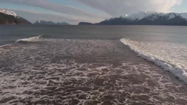 Waves Beach Alaska — Stock Video