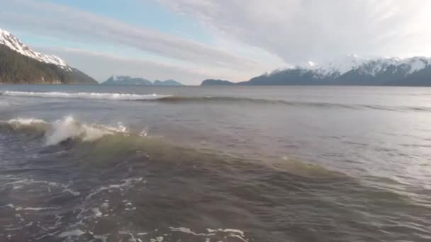 Golven Het Strand Alaska — Stockvideo