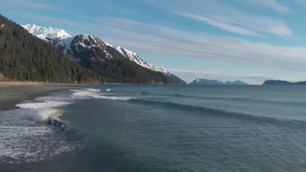 Golven Het Strand Alaska — Stockvideo