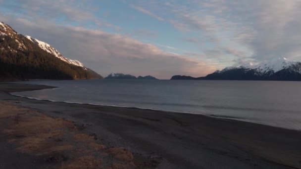 Golven Het Strand Alaska — Stockvideo