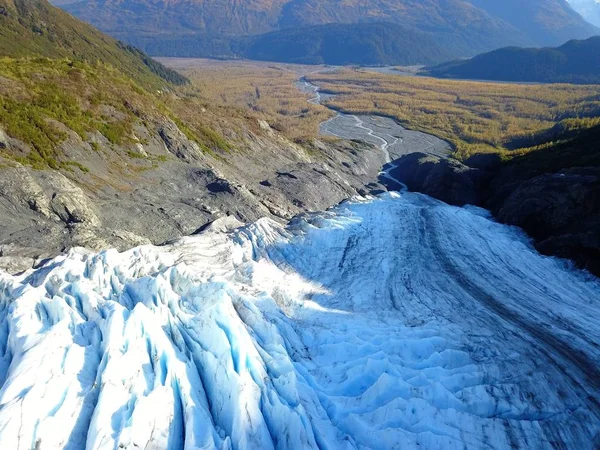 Spettacolare Vista Vicino Del Ghiacciaio Dell Uscita Alaska — Foto Stock