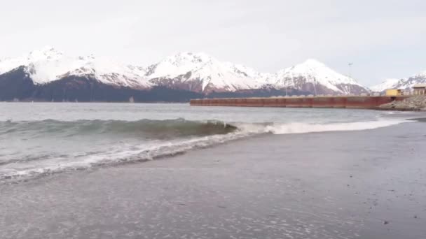 Lente Tijd Uitzicht Vanuit Seward Alaska — Stockvideo