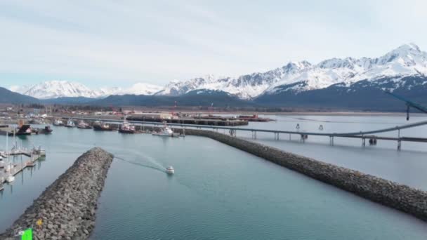 Човни Воскресенські Затоки Порт Секард Човника Алясці — стокове відео
