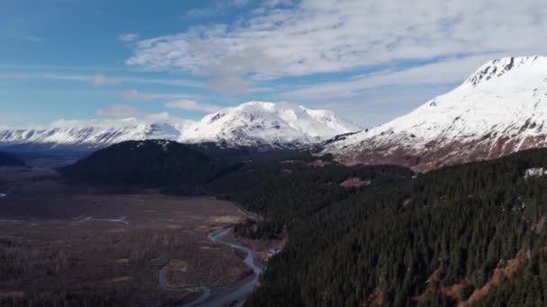 Baharda Alaska Chugach Dağları — Stok video