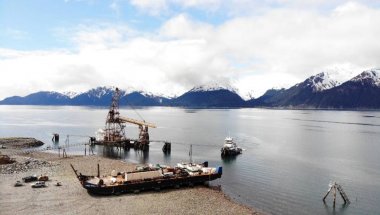 Views from shipyard in Seward Alaska  clipart